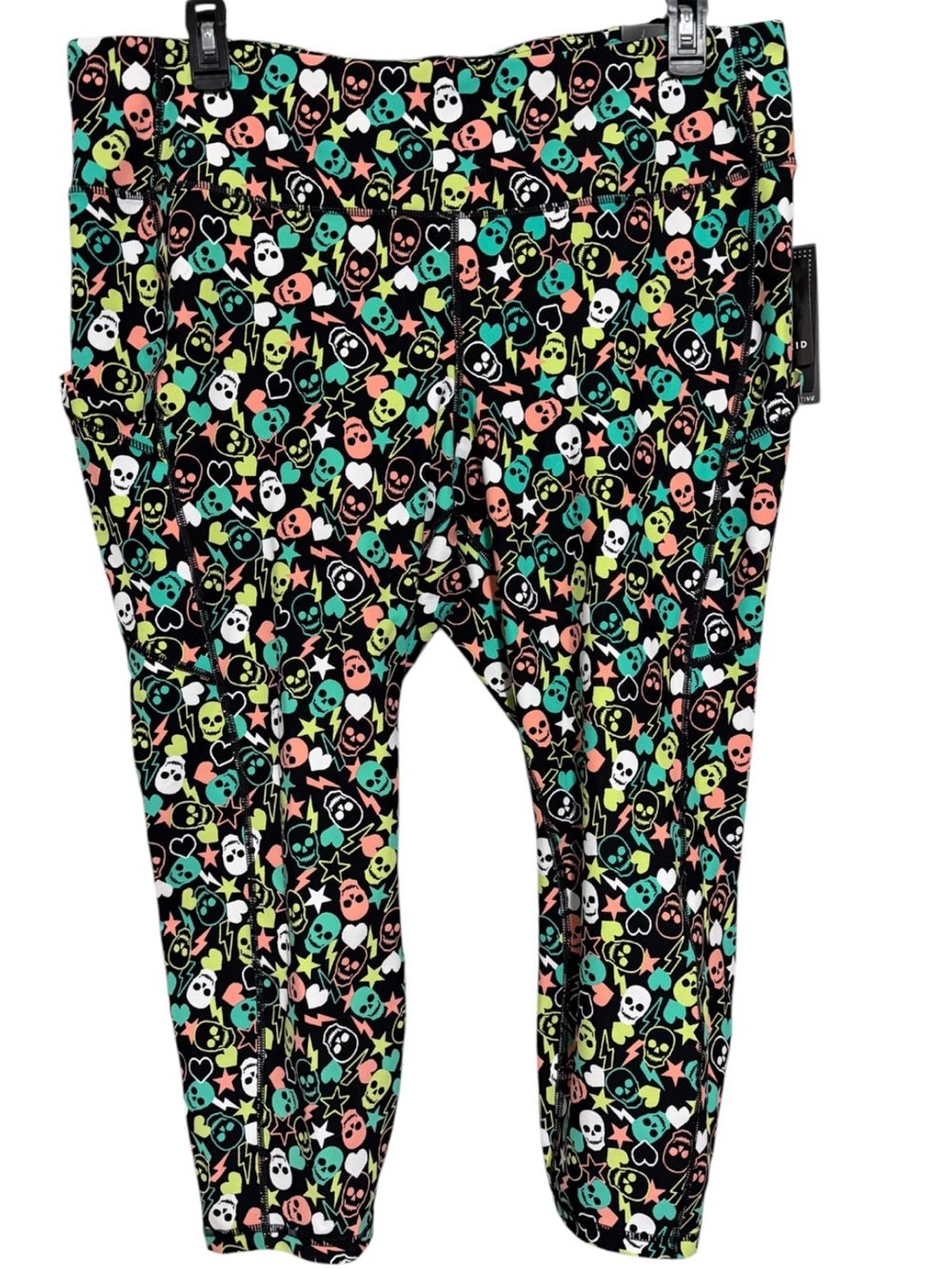Torrid Active Layered Skulls Crop Legging NWT